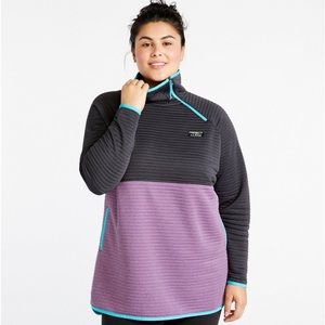 LL Bean Women's Airlight Knit Asymmetrical Quarter-Zip Tunic, Colorblock